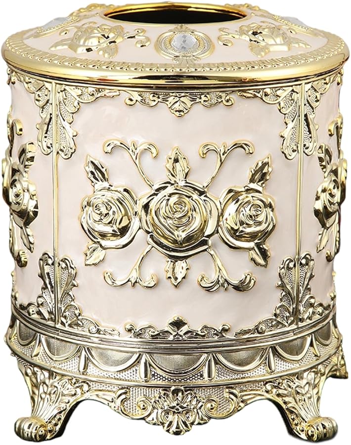 صندوق مناديل زخرفي مطلي بالمينا البيضاء لتنظيم طاولة المطبخ وغرفة المعيشة - Image 5